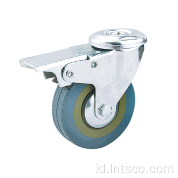 Bolt Hole Grey Rubber Brake Casters